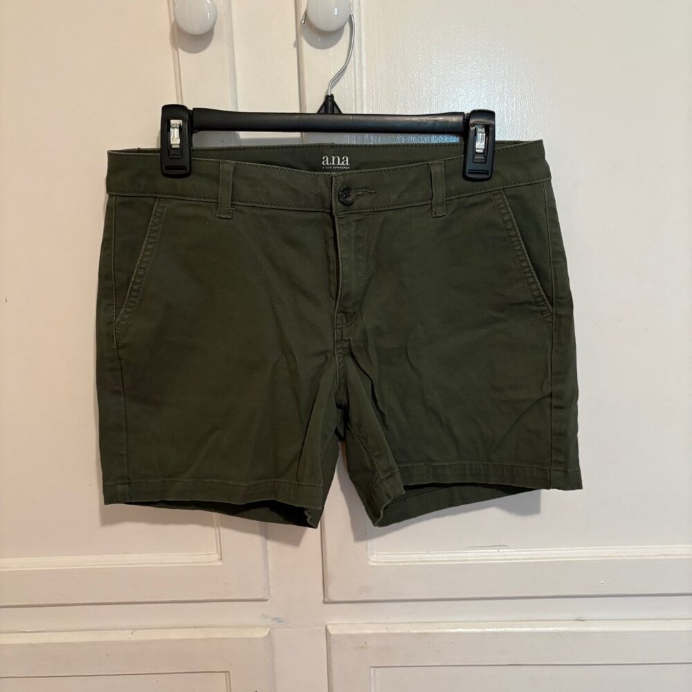 Size 8 Ana Olive Green Twill Shorts